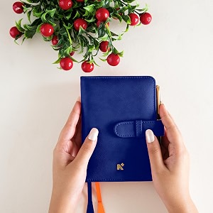neorah  a6 cover  sleeve only  with loop closure  handcrafted faux leather sleeve travel journal planner diary holder with pen loop 2 bookmarks  2front amp1back pocket  4card slots - dark blue