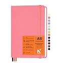 NEORAH — A5 Ruled | 208 Pages - 135 gsm | PRO SERIES Journal (210x148 mm) - Hardcover Ruled Notebook -Includes Back Pocket |Book Marks - Completely HANDMADE for Journaling,writing,Note Taking - PINK