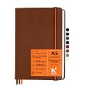 NEORAH - A5 Dot Grid PROFESSIONAL Journal -135 Gsm-(210x148 mm)-Hardcover Dotted Noteook-|Back Pocket|3 Silk Book Mark |208 Pages- Completely HANDMADE for journaling,writing,Note Taking - UMBER
