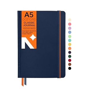 neorah  a5 squared classic notebook -110 gsm210x148mm -hardcover checked journal includes book marks backpocket sticker label - office notebook journal 160pagescompletely handmade after glow