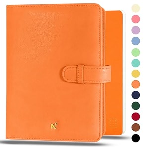 neorah  a5 notebook sleeve with loop  dotgrid journal  faux leather sleeve  penloop  2 front 1 back compartment  6 card slots 2 bookmarks gift boxfits any a5 softcover notebook afterglow