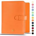 NEORAH — A5 Notebook Sleeve with Loop + Dotgrid Journal | Faux Leather Sleeve + Penloop | 2 Front 1 Back Compartment | 6 Card Slots| 2 Bookmarks| Gift Box—Fits Any A5 Softcover Notebook –AFTERGLOW.