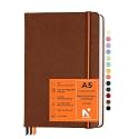 NEORAH — A5 Ruled | 208 Pages - 135 gsm|PRO SERIES Journal (210x148 mm) - Hardcover Ruled Notebook Includes Back Pocket |Book Marks - Completely HANDMADE for Journaling,writing,Note Taking - UMBER