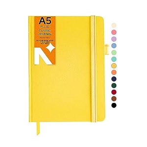 neorah  a5 squared classic notebook -110 gsm210x148mm -hardcover checked journal includes book marks backpocket sticker label - office notebook journal 160pagescompletely handmade after glow