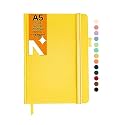 NEORAH — A5 Squared Classic Notebook -110 Gsm(210x148mm) -Hardcover Checked Journal| Includes Book Marks| BackPocket |Sticker Label - Office Notebook Journal 160pages|Completely HANDMADE (AFTER GLOW)