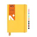 NEORAH — A5 Squared Classic Notebook -110 Gsm(210x148mm) -Hardcover Checked Journal| Includes Book Marks| BackPocket |Sticker Label - Office Notebook Journal 160pages|Completely HANDMADE (AFTER GLOW)