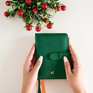 neorah  a6 cover  sleeve only  with loop closure  handcrafted faux leather sleeve travel journal planner diary holder with pen loop 2 bookmarks  2front amp1back pocket  4card slots - dark green