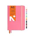 NEORAH — A5 Squared Classic Notebook -110 Gsm(210x148mm) -Hardcover Checked Journal| Includes Book Marks| BackPocket |Sticker Label - Office Notebook Journal 160pages|Completely HANDMADE (AFTER GLOW)
