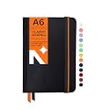 NEORAH — A5 Squared Classic Notebook -110 Gsm(210x148mm) -Hardcover Checked Journal| Includes Book Marks| BackPocket |Sticker Label - Office Notebook Journal 160pages|Completely HANDMADE (AFTER GLOW)