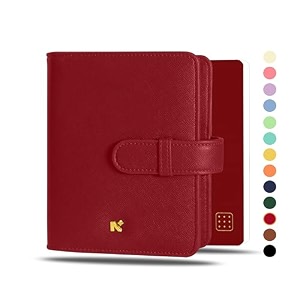 neorah a5coversleeve onlywith loop closure faux leather sleeve travel journal diary holder with pen loop2frontamp1back pocket6card slots  fits any a5soft cover travellers organiser - red