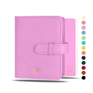 neorah  a5 notebook sleeve with loop  dotgrid journal  faux leather sleeve  penloop  2 front 1 back compartment  6 card slots 2 bookmarks gift boxfits any a5 softcover notebook afterglow