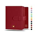 NEORAH– A5Cover[SLEEVE ONLY]with Loop Closure |FAUX LEATHER Sleeve |Travel Journal |Diary Holder with Pen Loop|2Front&amp;1Back pocket|6Card Slots | Fits any A5soft cover Travellers Organiser - RED