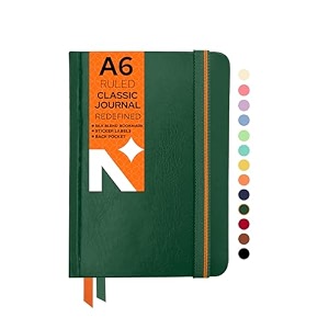 neorah  a5 squared classic notebook -110 gsm210x148mm -hardcover checked journal includes book marks backpocket sticker label - office notebook journal 160pagescompletely handmade after glow