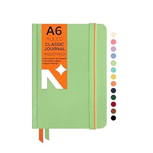 neorah  a5 squared classic notebook -110 gsm210x148mm -hardcover checked journal includes book marks backpocket sticker label - office notebook journal 160pagescompletely handmade after glow