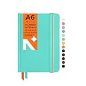 NEORAH — A5 Squared Classic Notebook -110 Gsm(210x148mm) -Hardcover Checked Journal| Includes Book Marks| BackPocket |Sticker Label - Office Notebook Journal 160pages|Completely HANDMADE (AFTER GLOW)