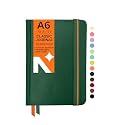 NEORAH — A5 Squared Classic Notebook -110 Gsm(210x148mm) -Hardcover Checked Journal| Includes Book Marks| BackPocket |Sticker Label - Office Notebook Journal 160pages|Completely HANDMADE (AFTER GLOW)