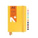 NEORAH — A5 Squared Classic Notebook -110 Gsm(210x148mm) -Hardcover Checked Journal| Includes Book Marks| BackPocket |Sticker Label - Office Notebook Journal 160pages|Completely HANDMADE (AFTER GLOW)