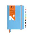 NEORAH — A5 Squared Classic Notebook -110 Gsm(210x148mm) -Hardcover Checked Journal| Includes Book Marks| BackPocket |Sticker Label - Office Notebook Journal 160pages|Completely HANDMADE (AFTER GLOW)