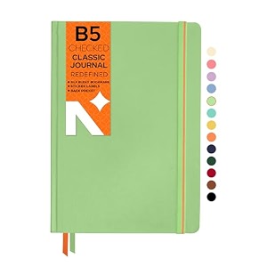 neorah - b5 checked notebook - squared journal - 160 pages- 110 gsm- 250 x 175 mm - 2026 office notebook hardcover 