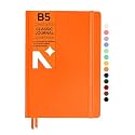 NEORAH - B5 Checked Notebook - Squared Journal - 160 Pages- 110 GSM- (250 x 175 mm) - 2026 Office Notebook, Hardcover - Completely Handmade, BUJO, Diary-Orange
