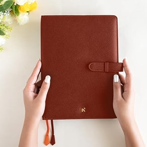 neorah  b6 cover  sleeve only  with loop closure handcrafted faux leather sleeve travel journal planner diary holder with pen loop 2 bookmarks 2front amp 1 back pocket  6 card slots - brown