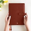 NEORAH – B6 Cover [ SLEEVE ONLY ] with Loop Closure |Handcrafted FAUX LEATHER Sleeve |Travel Journal Planner Diary Holder with Pen Loop |2 Bookmarks |2Front &amp; 1 Back pocket | 6 Card Slots - BROWN