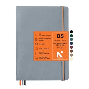 neorah - b5 dot grid professional journal - 135 gsm-250 x 175 mm-hardcover dotted notebook- back pocket3 silk book mark 208 pages - completely handmade for journalingwriting 