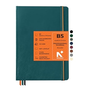 neorah - b5 dot grid professional journal -135 gsm-250 x 175 mm-hardcover dotted notebook- back pocket3 silk book mark208 pages - completely handmade for journalingwritingnote taking 