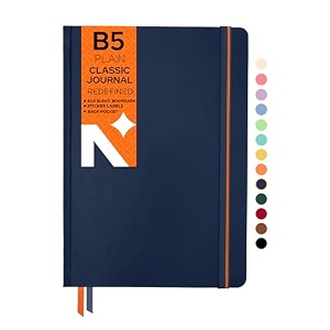 neorah - b5 checked notebook - blue squared journal - 160 pages- 110 gsm- 250 x 175 mm - 2026 office notebook hardcover 