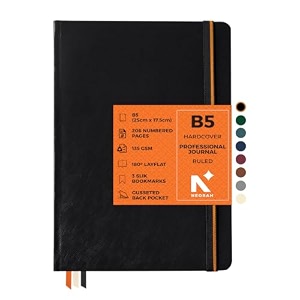 neorah  b5 ruled  208 pages - 135 gsmpro series journal 250 x 175 mm - hardcover ruled notebook includes back pocketbook marks- completely handmade for journalingwritingnote taking- black onyx