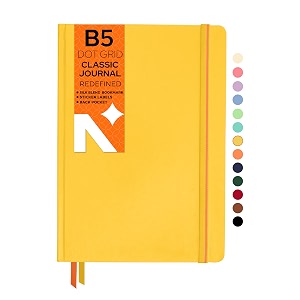 neorah  a5 squared classic notebook -110 gsm210x148mm -hardcover checked journal includes book marks backpocket sticker label - office notebook journal 160pagescompletely handmade after glow