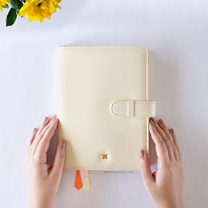 neorah  a5 notebook sleeve with loop  dotgrid journal  faux leather sleeve  penloop  2 front 1 back compartment  6 card slots 2 bookmarks gift boxfits any a5 softcover notebook afterglow