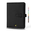 NEORAH – B6 Cover [ SLEEVE ONLY ] with Loop Closure |Handcrafted FAUX LEATHER Sleeve |Travel Journal Planner Diary Holder with Pen Loop |2 Bookmarks | 2Front &amp; 1 Back pocket | 6 Card Slots - BLACK