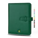 NEORAH – B6 Cover [ SLEEVE ONLY ] with Loop Closure |Handcrafted FAUX LEATHER Sleeve |Travel Journal Planner Diary Holder with Pen Loop |2 Bookmarks |2Front &amp; 1 Back pocket | 6 Card Slots - DARK GREEN