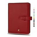 NEORAH – B6 Cover [ SLEEVE ONLY ] with Loop Closure |Handcrafted FAUX LEATHER Sleeve |Travel Journal Planner Diary Holder with Pen Loop |2 Bookmarks | 2Front &amp; 1 Back pocket | 6 Card Slots - RED