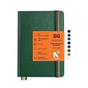 NEORAH - B6 Dot Grid PROFESSIONAL Journal -135 Gsm-(175 X 125 mm)-Hardcover Dotted Notebook-Back Pocket|3 Silk Book Mark |208 Pages- Completely HANDMADE for journaling,writing,Note Taking - EDEN GREEN
