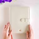 NEORAH — A5 Notebook Sleeve with Loop + Dotgrid Journal | Faux Leather Sleeve + Penloop | 2 Front 1 Back Compartment | 6 Card Slots| 2 Bookmarks| Gift Box—Fits Any A5 Softcover Notebook –AFTERGLOW.