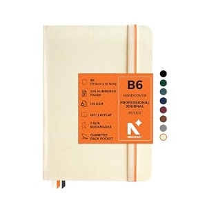 neorah  b6 ruled 208 pages - 135 gsmpro series journal 175 x 125 mm- hardcover ruled notebook -includes back pocketbook marks - completely handmade for journalingwritingnote taking - afterglow