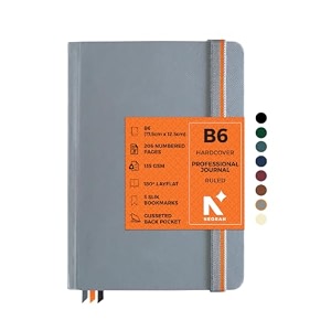 neorah b6 ruled208 pages -135 gsmpro series journal 175 x 125 mm- hardcover ruled notebook -includes back pocketbook marks- completely handmade for journalingwritingnote taking- wild dove grey