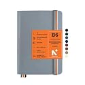 NEORAH— B6 Ruled|208 Pages -135 gsm|PRO SERIES Journal (175 X 125 mm)- Hardcover Ruled Notebook -Includes Back Pocket|Book Marks- Completely HANDMADE for Journaling,writing,Note Taking- WILD DOVE GREY
