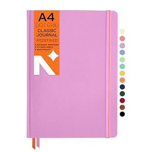 neorah  a5 squared classic notebook -110 gsm210x148mm -hardcover checked journal includes book marks backpocket sticker label - office notebook journal 160pagescompletely handmade after glow