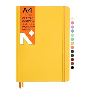 neorah  a5 squared classic notebook -110 gsm210x148mm -hardcover checked journal includes book marks backpocket sticker label - office notebook journal 160pagescompletely handmade after glow