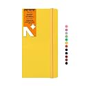 NEORAH - Petite - Ruled Notebook - 110 GSM - 160 Pages | Size (21.0 cm x 10.5 cm) - Elastic Band Enclosure Completely Handmade (Yellow)