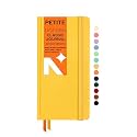 NEORAH - Petite - DOTGRID Notebook - 110 GSM - 160 Pages | Size (21.0 cm x 10.5 cm) - Elastic Band Enclosure Completely Handmade (Yellow)