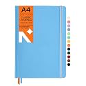 NEORAH — A5 Squared Classic Notebook -110 Gsm(210x148mm) -Hardcover Checked Journal| Includes Book Marks| BackPocket |Sticker Label - Office Notebook Journal 160pages|Completely HANDMADE (AFTER GLOW)