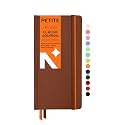 NEORAH - Petite - Plain Notebook - 110 GSM - 160 Pages | Size (21.0 cm x 10.5 cm) - Elastic Band Enclosure Completely Handmade (Brown)
