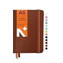 NEORAH — A5 Squared Classic Notebook -110 Gsm(210x148mm) -Hardcover Checked Journal| Includes Book Marks| BackPocket |Sticker Label - Office Notebook Journal 160pages|Completely HANDMADE (AFTER GLOW)