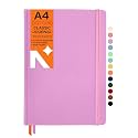 NEORAH — A5 Squared Classic Notebook -110 Gsm(210x148mm) -Hardcover Checked Journal| Includes Book Marks| BackPocket |Sticker Label - Office Notebook Journal 160pages|Completely HANDMADE (AFTER GLOW)