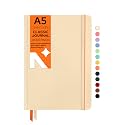 NEORAH — A5 Squared Classic Notebook -110 Gsm(210x148mm) -Hardcover Checked Journal| Includes Book Marks| BackPocket |Sticker Label - Office Notebook Journal 160pages|Completely HANDMADE (AFTER GLOW)