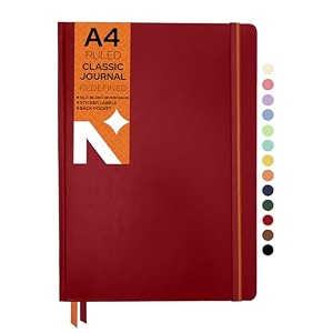neorah  a5 squared classic notebook -110 gsm210x148mm -hardcover checked journal includes book marks backpocket sticker label - office notebook journal 160pagescompletely handmade after glow